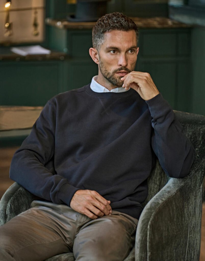 Sweat Tee Jays Ribbed Interlock Crew Neck noir