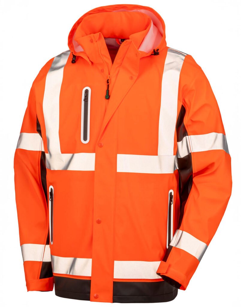 Veste haute visibilité Result Recycled Heavy Duty Prism Pu Safe orange fluo / noir