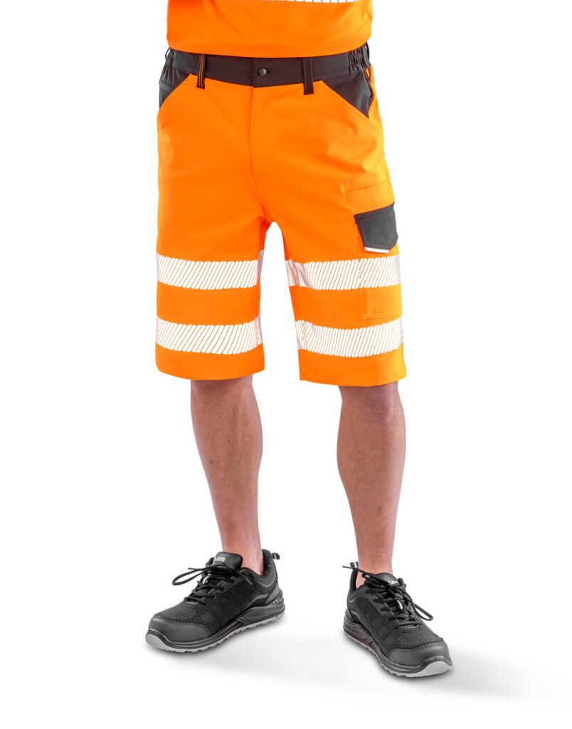 Pantalon Result Recycled Stretch Safety Shorts orange fluo