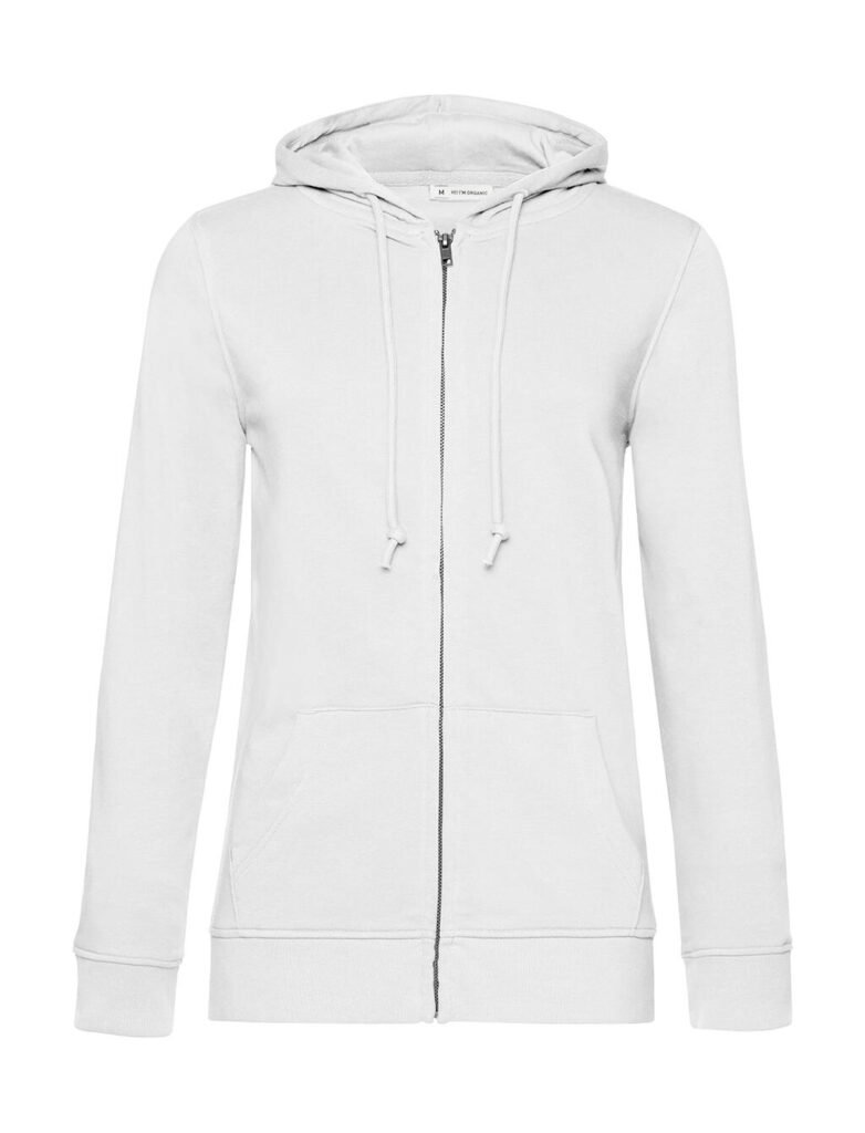 Sweat zippé B&C Inspire Zipped Hood blanc