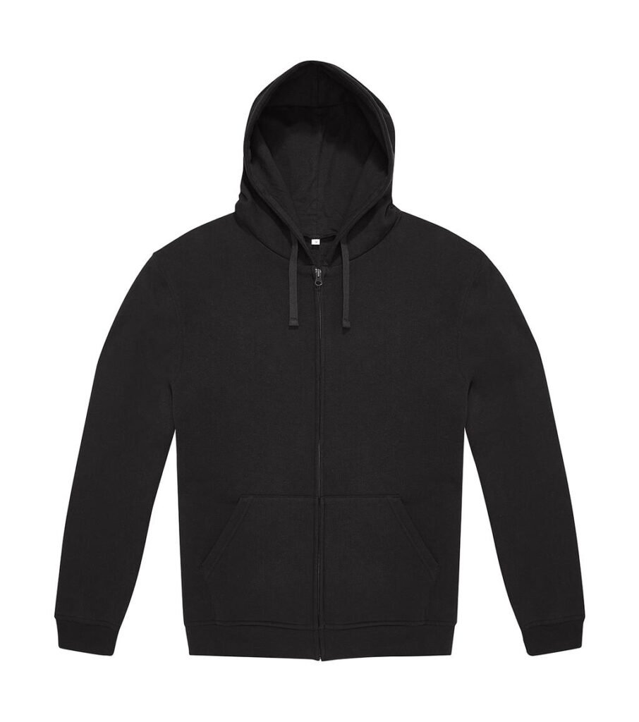 Sweat zippé B&C ID.334 Zip Hood noir