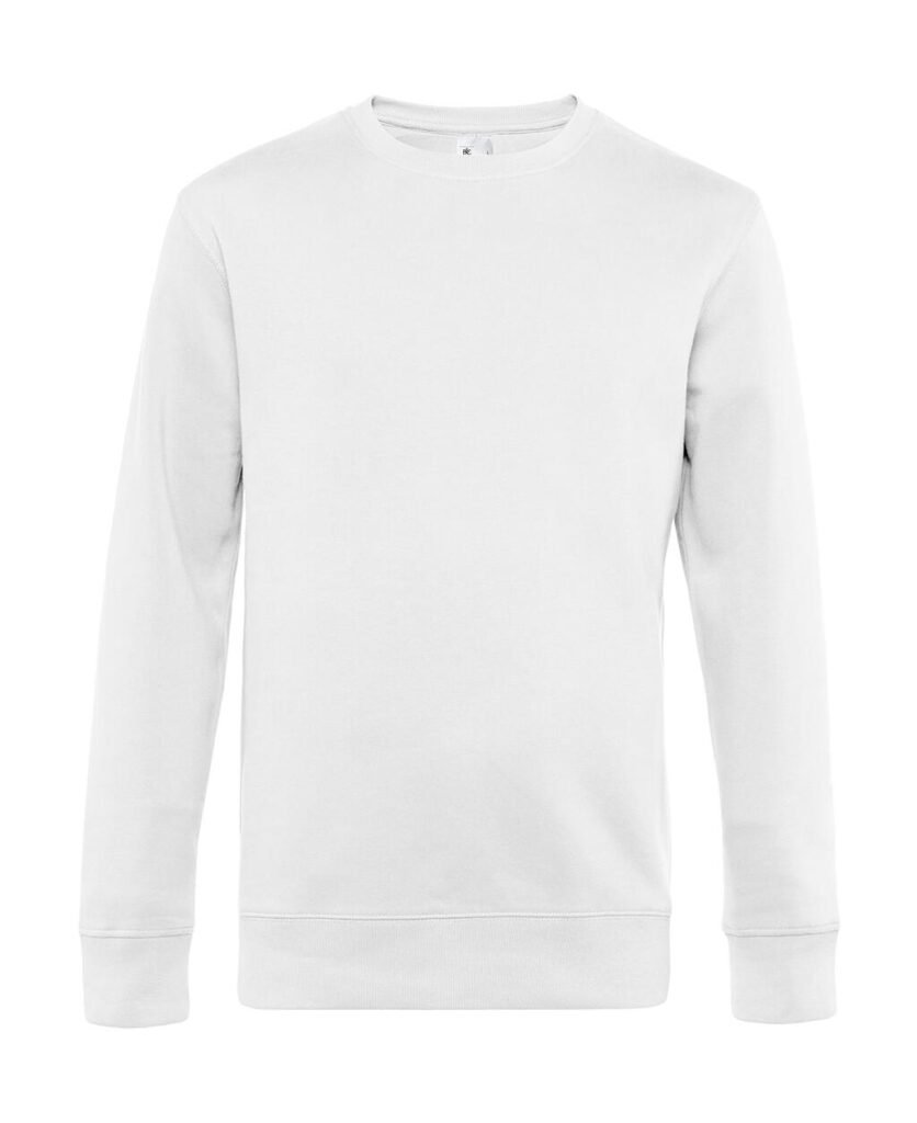 Sweat B&C KING Crew Neck blanc
