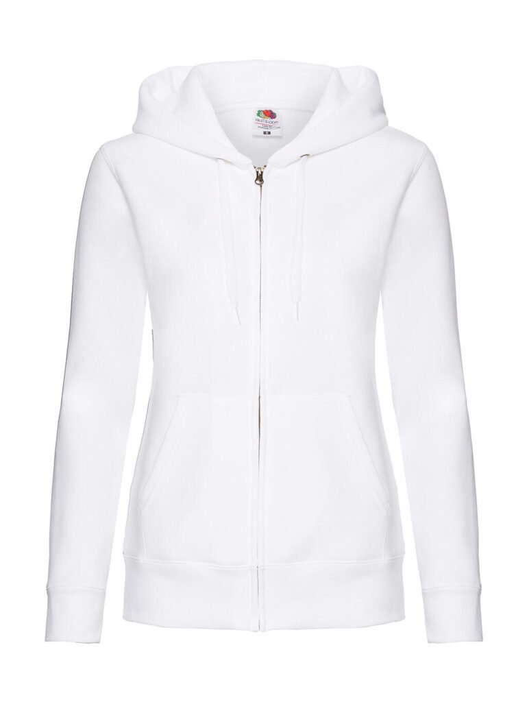 Sweat à capuche Fruit of the Loom Premium Lady-Fit blanc