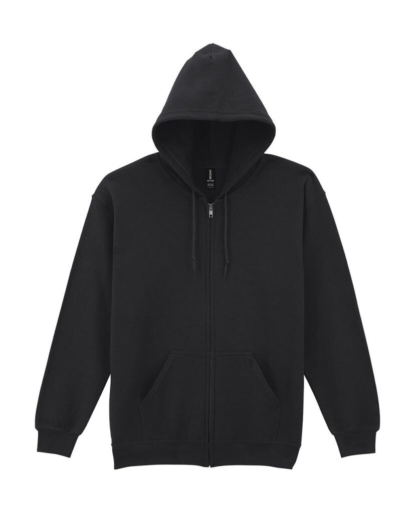 Sweat zippé Gildan Heavy Blend Full Zip noir