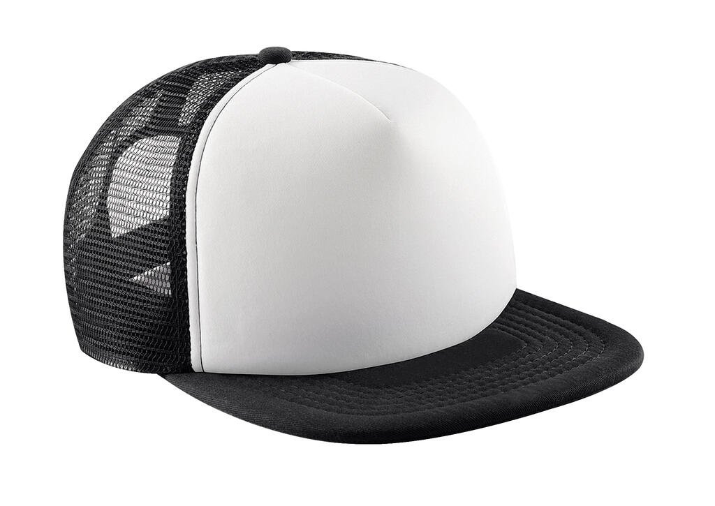 Casquette Beechfield Junior Vintage Snapback Trucker noir / blanc