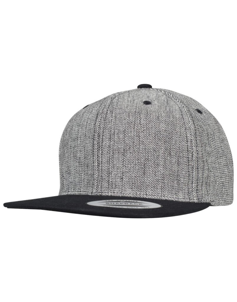 Casquette Flexfit Melange Solid Snapback noir chiné / noir