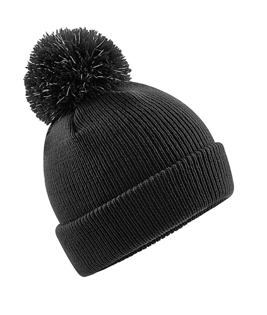 Vêtement haute visibilité Beechfield Bonnet réfléchissant Bobble Junior noir