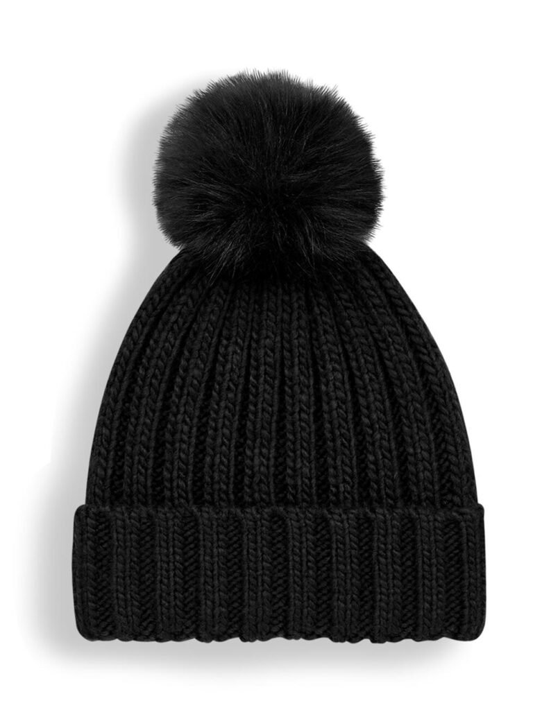 Bonnet Beechfield Bonnet Chunky Pop Pom Verbier noir