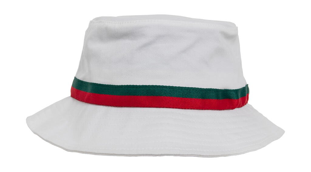 Casquette Flexfit Stripe Bucket Hat blanc / firered / vert