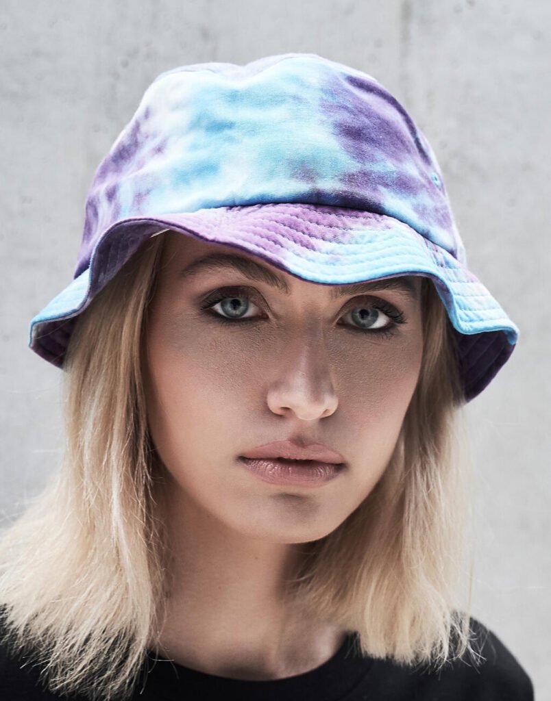 Bob Flexfit Festival Print Bucket Hat purple turquoise
