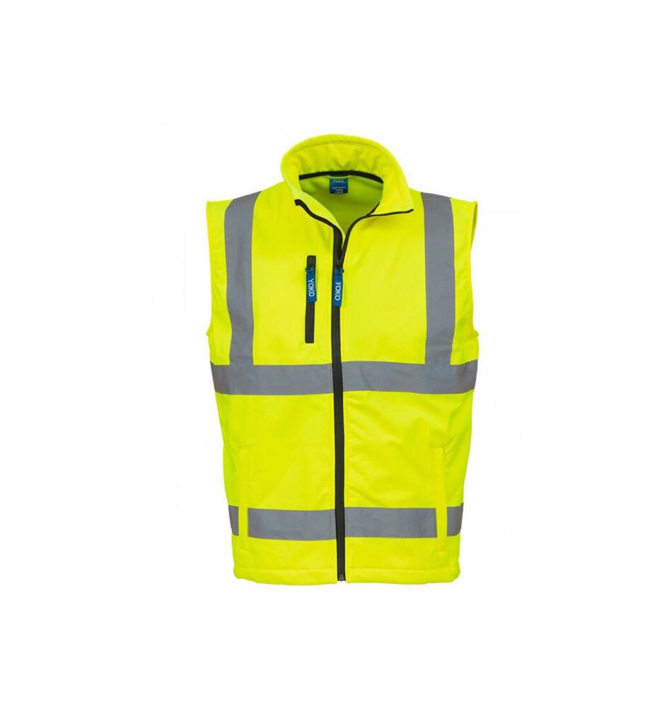 Vêtement haute visibilité Yoko Fluo Softshell Bodywarmer jaune fluo