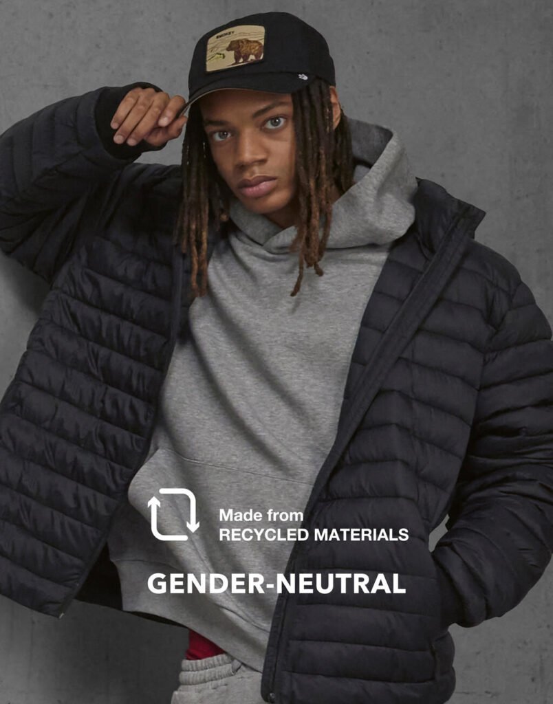 Sweat à capuche B&C Outerwear Reset Puffer noir