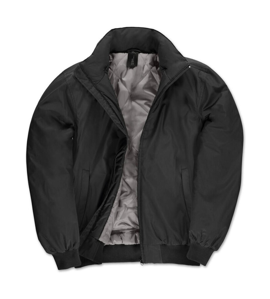 Veste B&C Outerwear Crew Bomber noir / warm grey