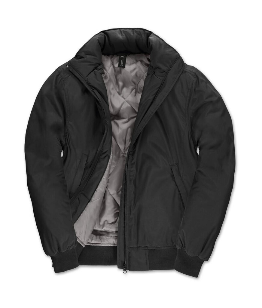 Veste B&C Outerwear Crew Bomber noir / warm grey
