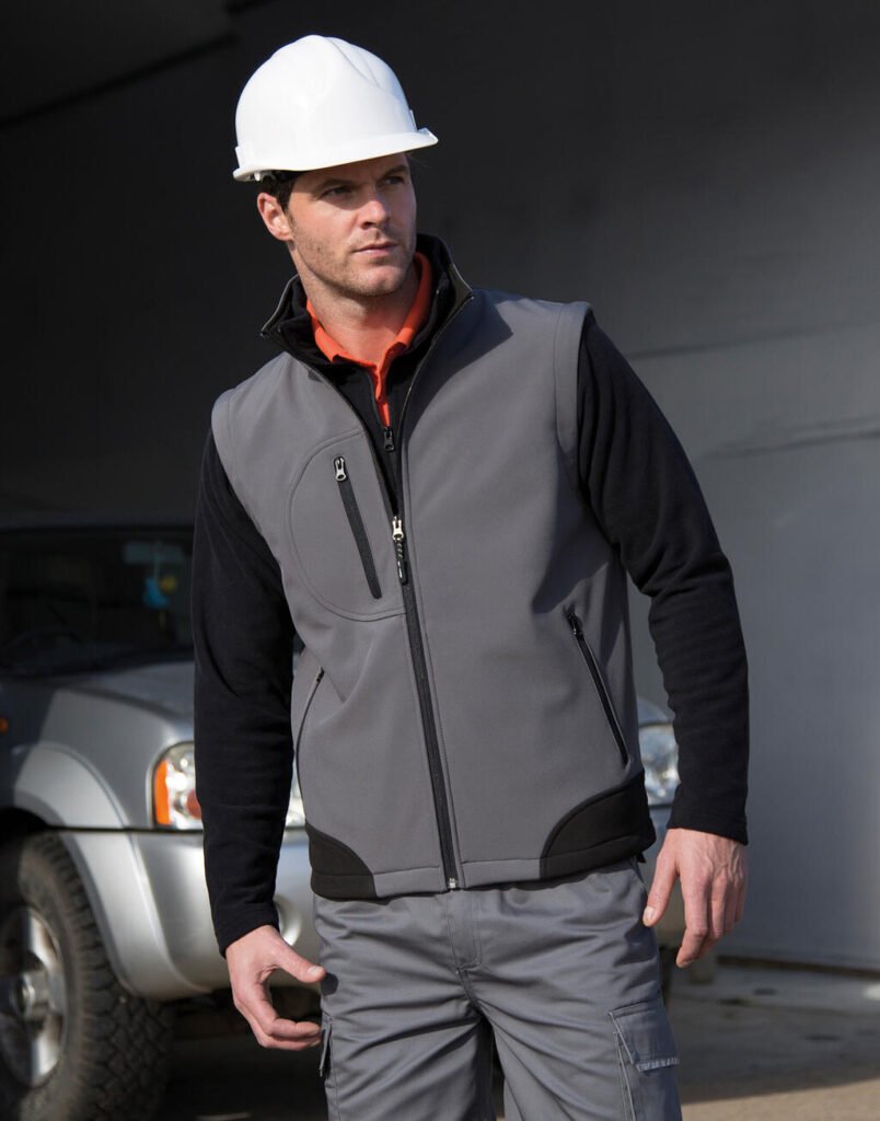 Veste Result Recycled Softshell Bodywarmer workguard grey / noir