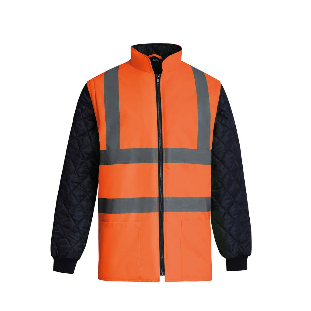 Veste haute visibilité Yoko Fluo Quilted Zip-Off Sleeves orange fluo