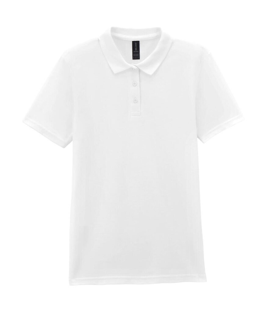 Polo Gildan Softstyle Pique blanc