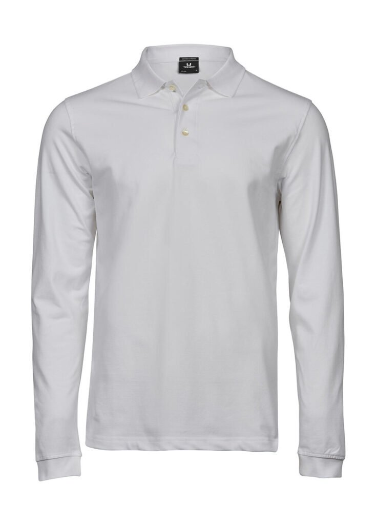 Polo Tee Jays Luxury LS Stretch blanc