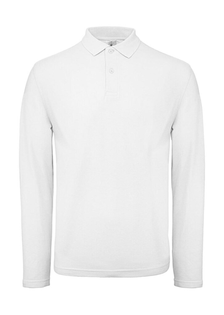 Polo B&C ID.001 LSL blanc