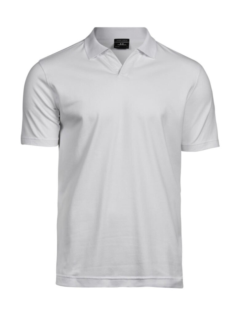 Polo Tee Jays Luxury Stretch V-Neck blanc