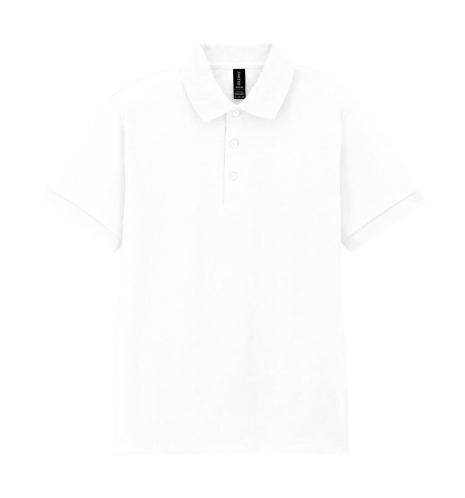 Polo Gildan DryBlend Jersey blanc