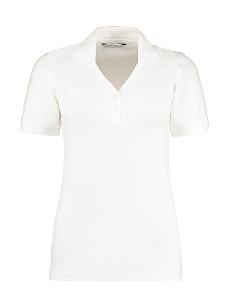 Polo Kustom Kit Regular Fit Comfortec® V Neck blanc