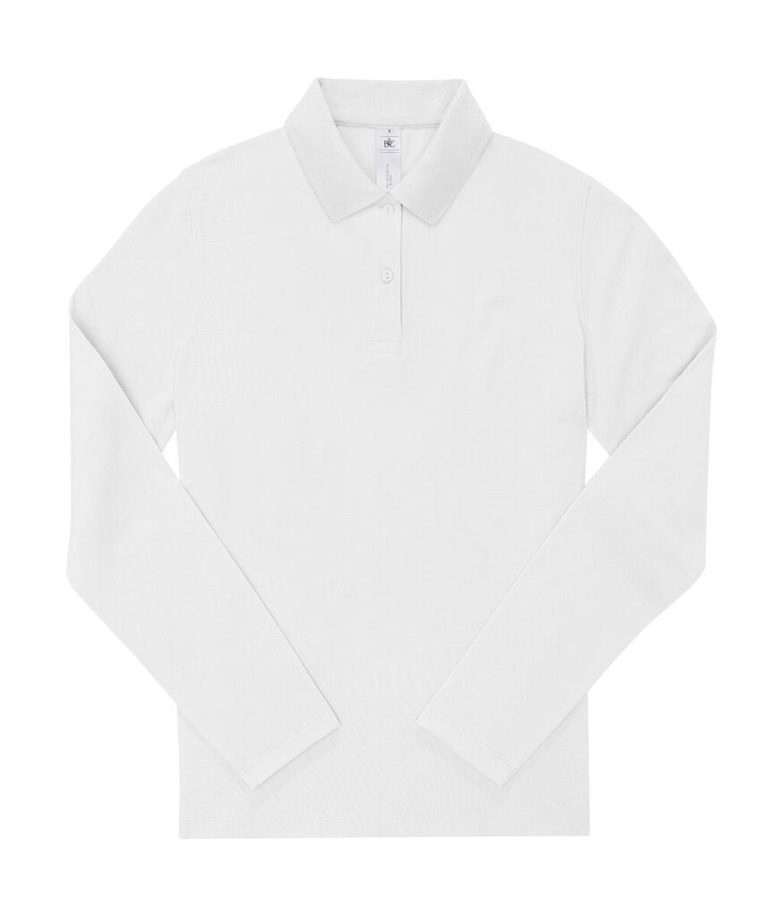 Polo manches longues B&C My 180 LSL blanc