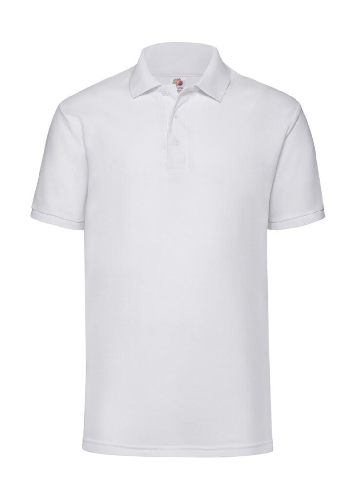 Polo Fruit of the Loom Blended Fabric blanc
