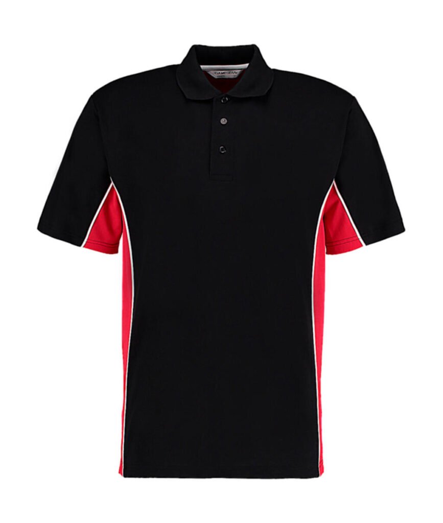 Polo Kustom Kit Classic Fit Track noir / rouge / blanc