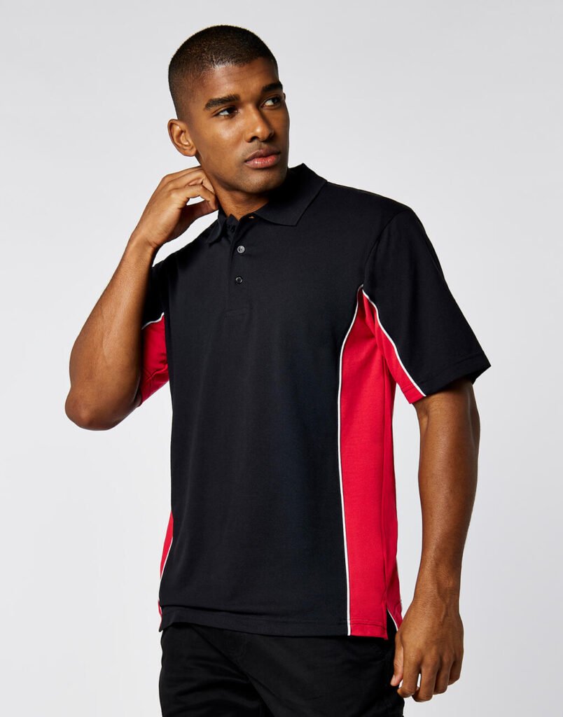 Polo Kustom Kit Classic Fit Track noir / rouge / blanc