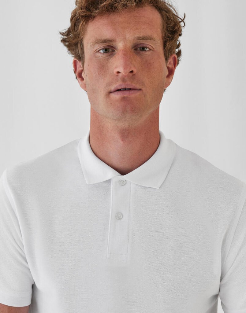 Polo B&C ID.001 Piqué blanc