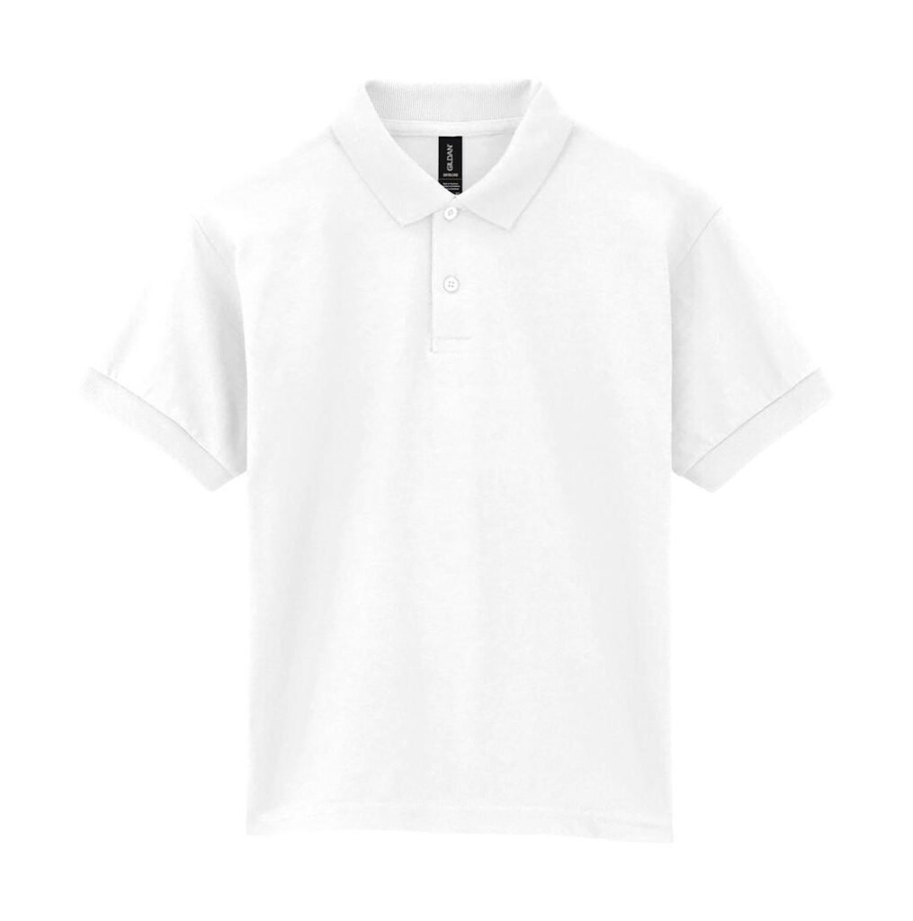 Polo Gildan Dry Blend® Jersey blanc