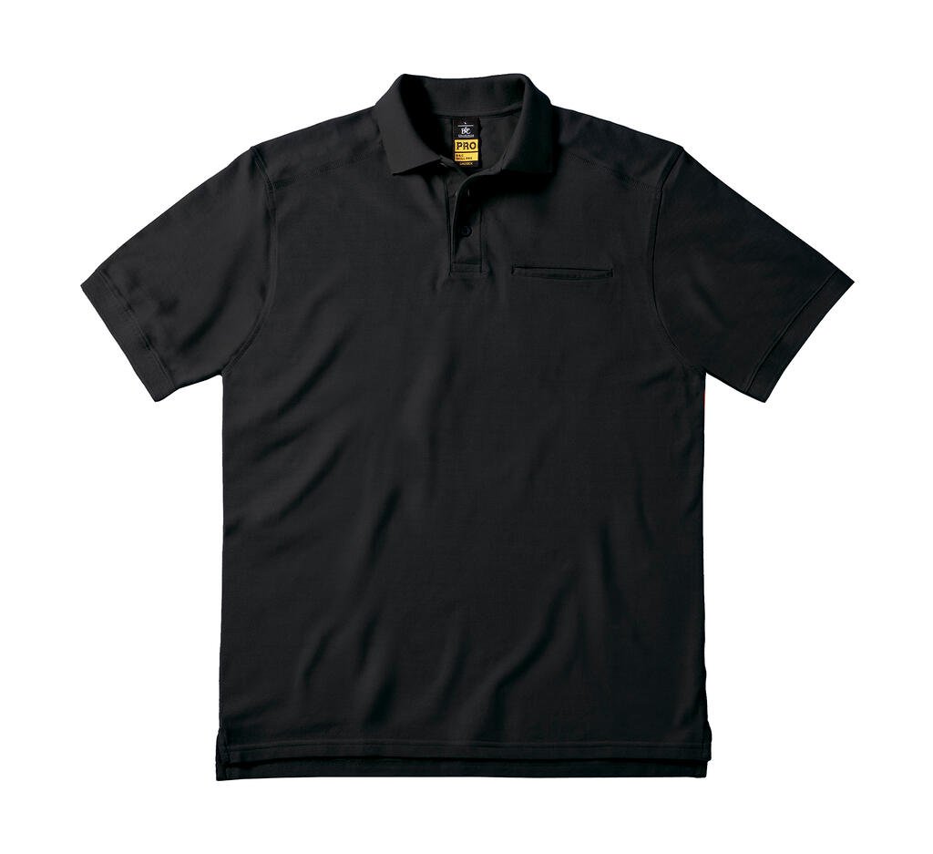 Polo B&C Pro Skill Pro Workwear Pocket noir