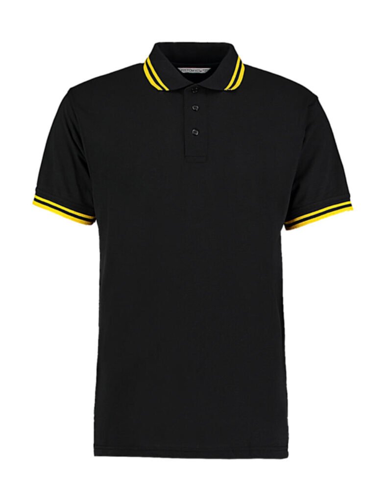 Polo Kustom Kit Classic Fit Tipped Collar noir / jaune
