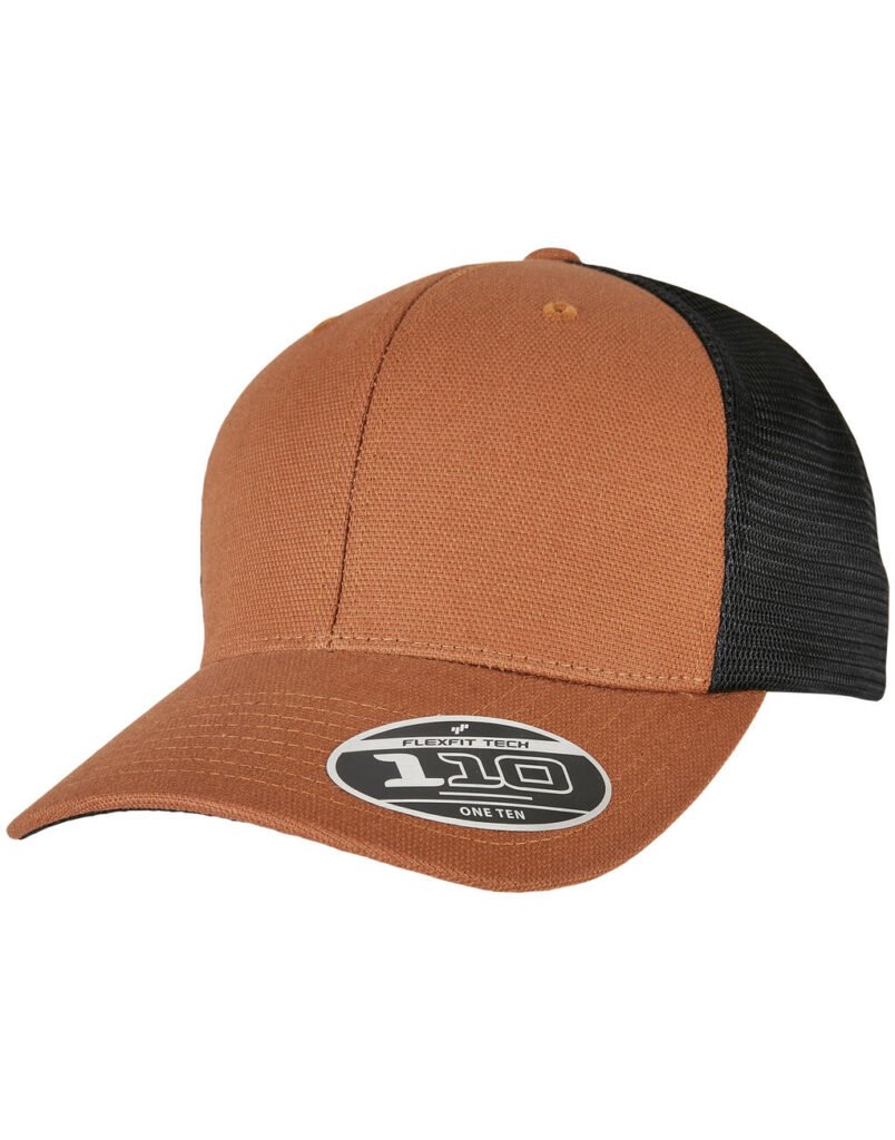 Casquette Flexfit 110 Structured Canvas Trucker toffee / noir