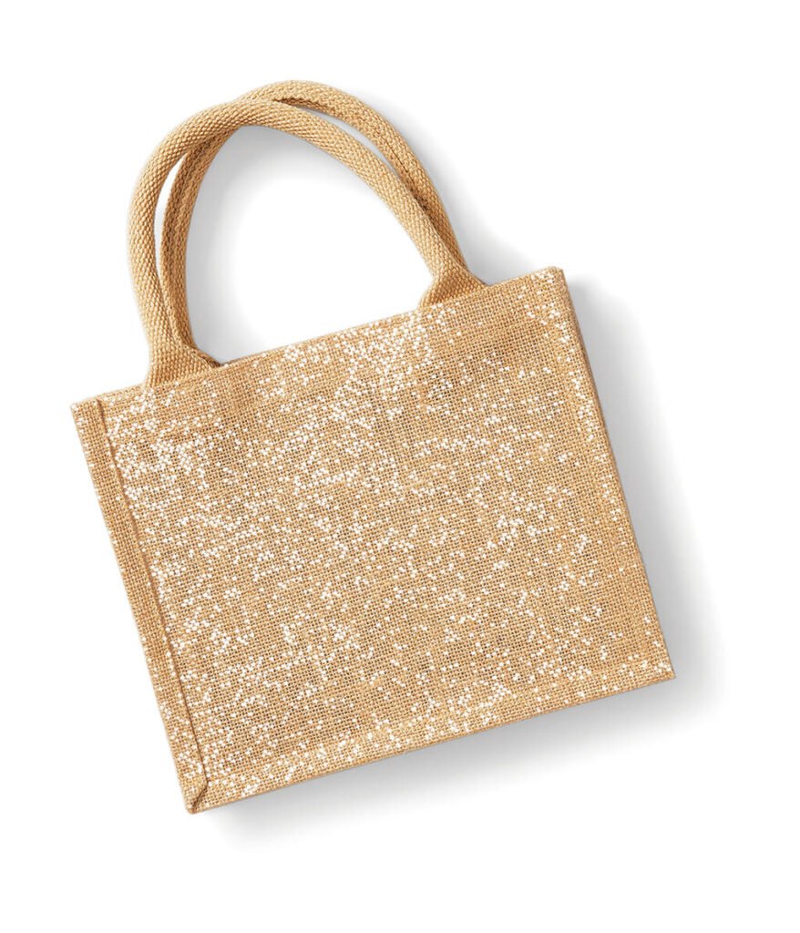 Tote bag Westford Mill Shimmer Jute Mini Gift naturel / or