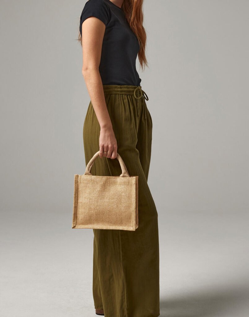 Tote bag Westford Mill Shimmer Jute Mini Gift naturel / or