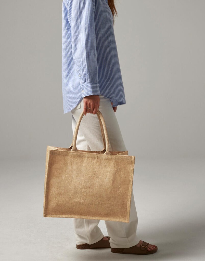 Tote bag Westford Mill Shimmer Jute Shopper naturel / or