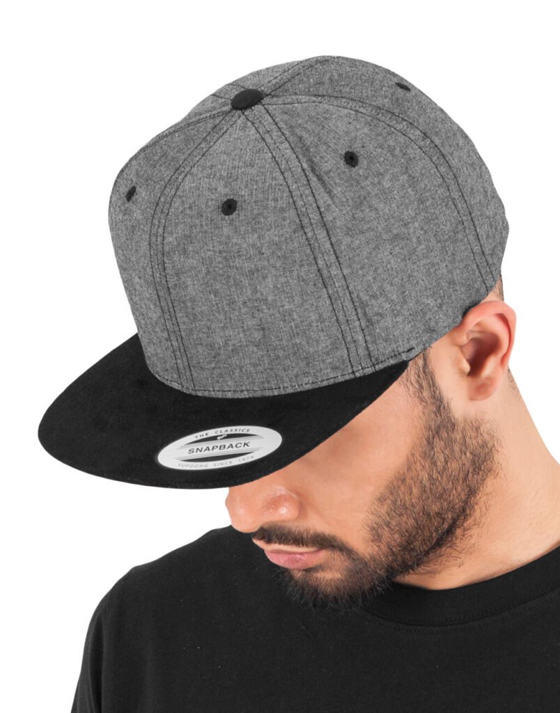 Casquette Flexfit Chambray-Suede Snapback noir / noir