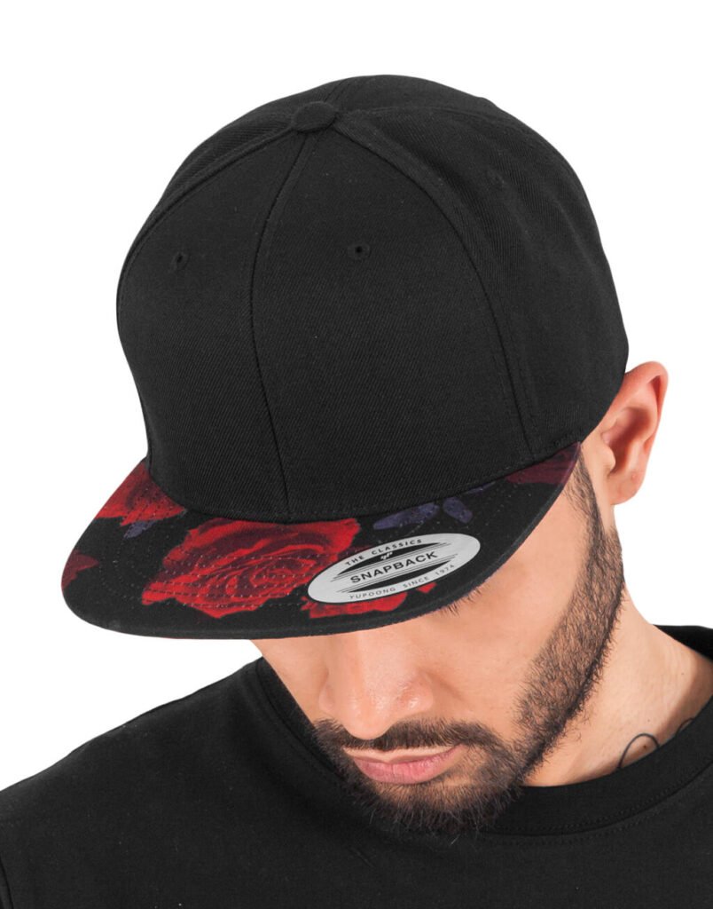 Casquette Flexfit Roses Snapback noir / rouge