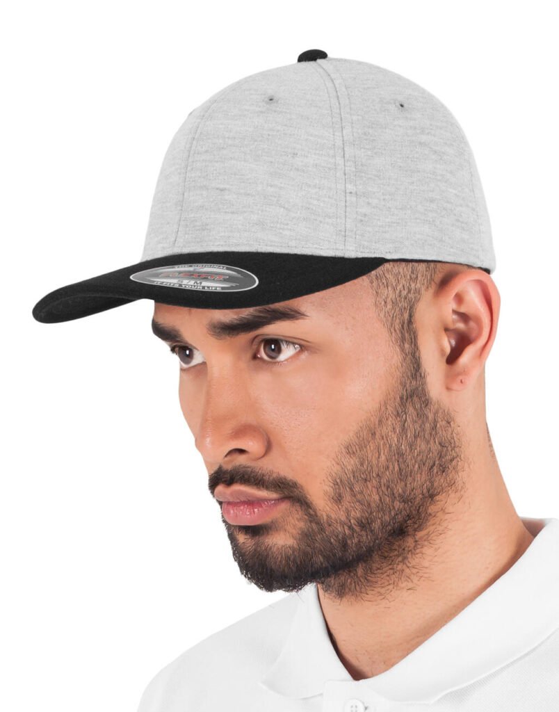 Casquette Flexfit Double Jersey 2-Tone gris / noir
