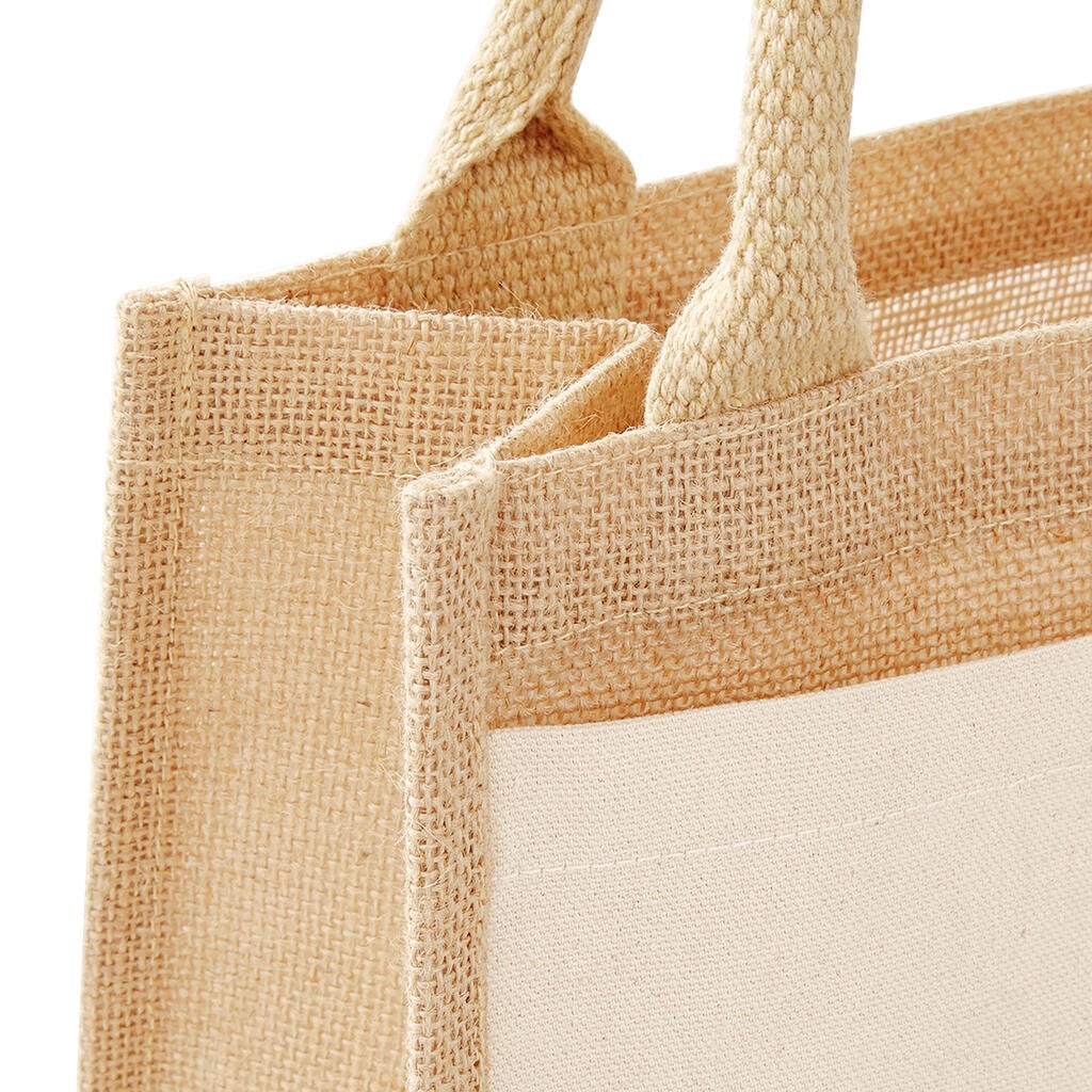 Tote bag Westford Mill Cotton Pocket Jute Gift naturel