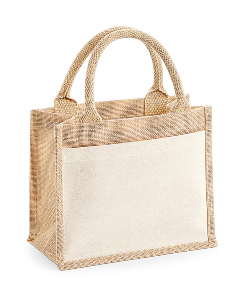 Tote bag Westford Mill Cotton Pocket Jute Gift naturel