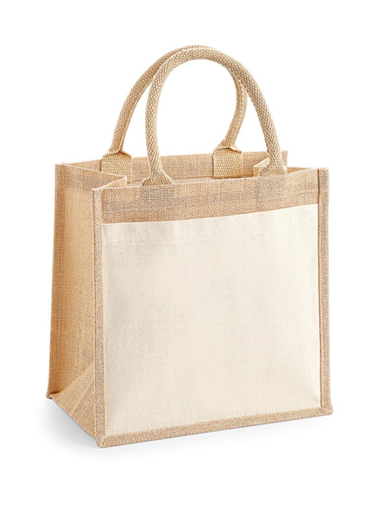 Tote bag Westford Mill Cotton Pocket Jute Midi Tote naturel