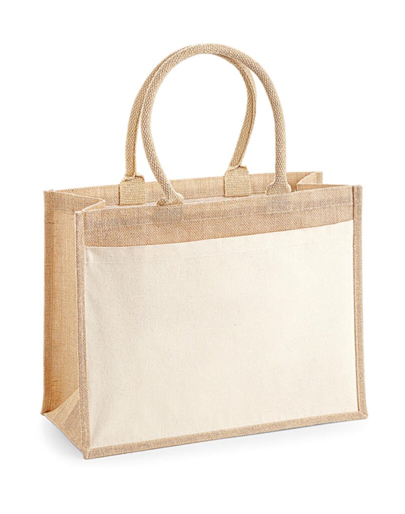 Tote bag Westford Mill Cotton Pocket Jute Shopper naturel