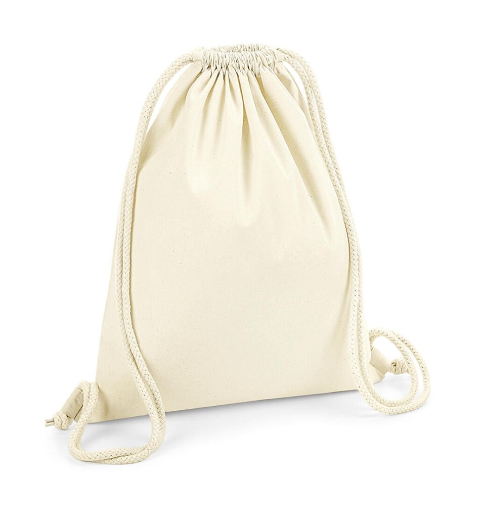Sac à cordon Westford Mill Organic Premium Cotton Gymsac naturel