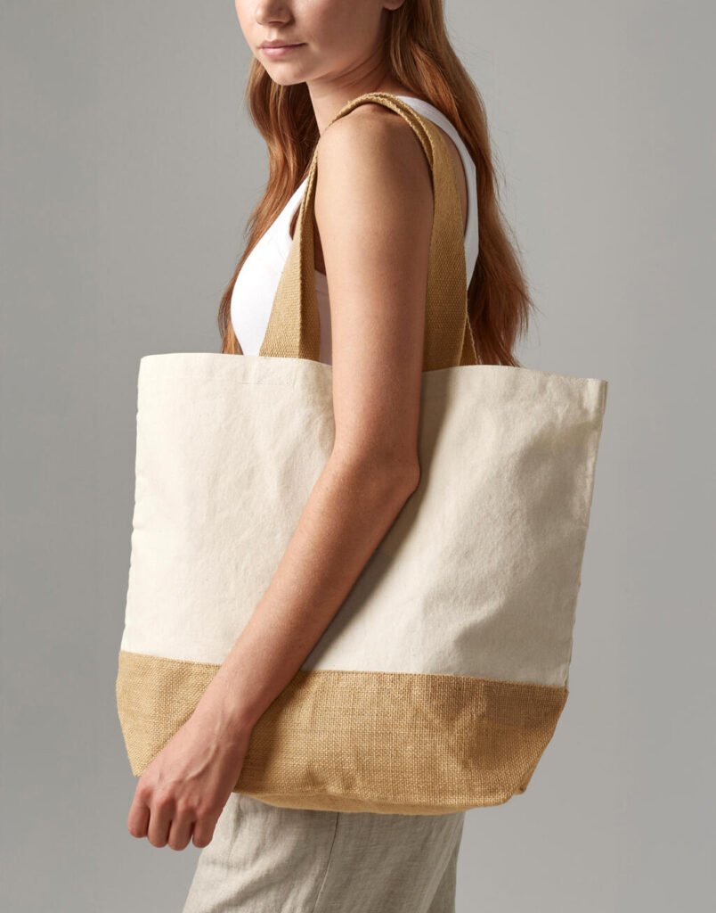 Tote bag Westford Mill Jute Base Canvas Tote naturel
