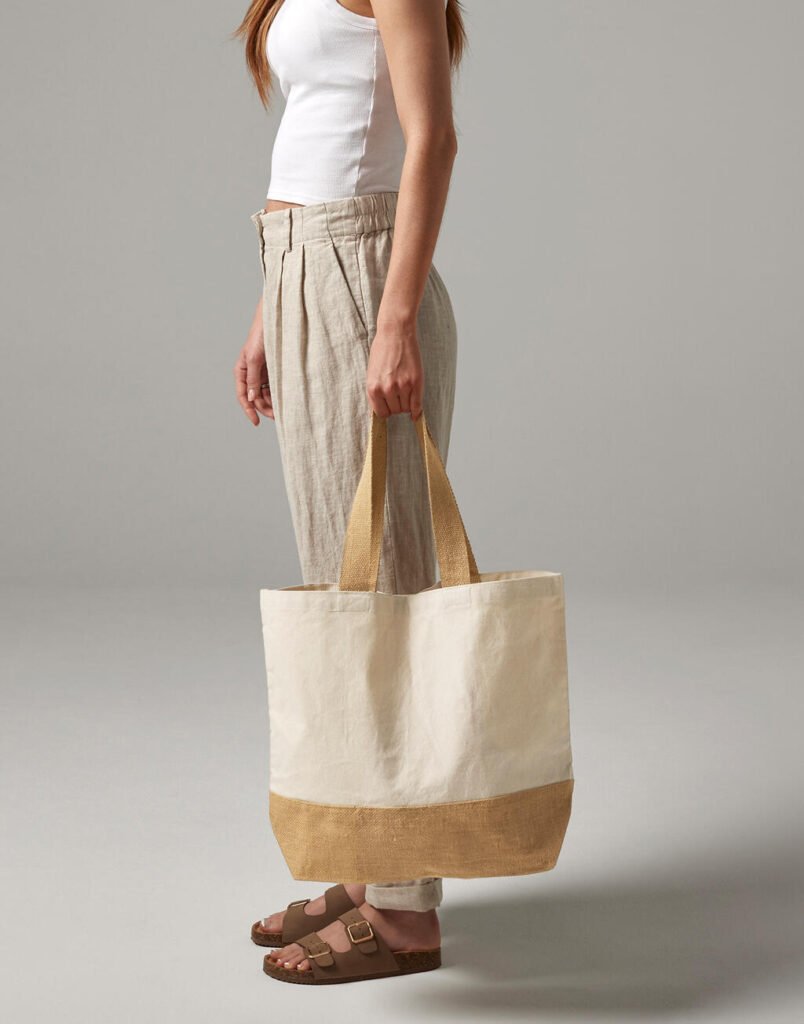 Tote bag Westford Mill Jute Base Canvas Tote naturel