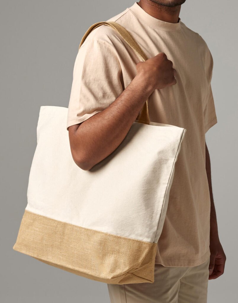 Tote bag Westford Mill Jute Base Canvas Tote XL naturel
