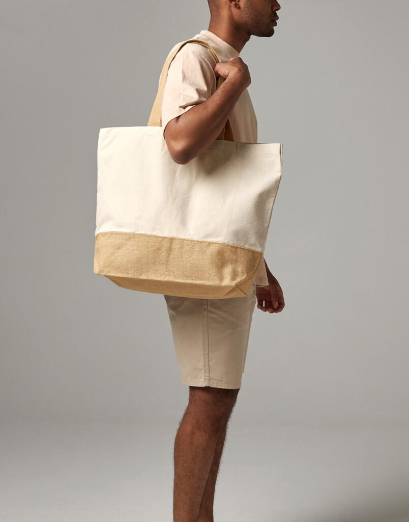 Tote bag Westford Mill Jute Base Canvas Tote XL naturel